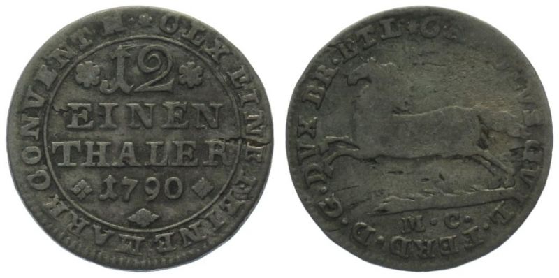 Braunschweig Lüneburg 1/12 Taler 1790